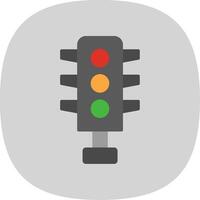 der Verkehr Licht eben Kurve Symbol Design vektor