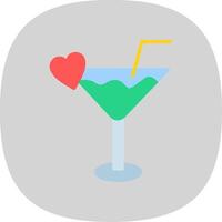cocktail platt kurva ikon design vektor