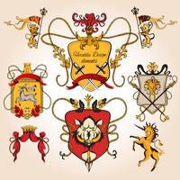 Heraldisches Design gefärbt vektor