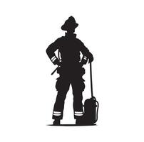 Feuerwehrleute Pose Silhouette Illustration vektor