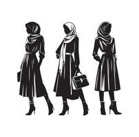 hijab stil mode stående illustration design vektor