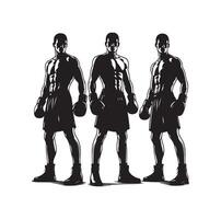 ein Boxer Stand mit Pose Silhouette Illustration vektor