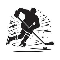 Eis Eishockey Spieler Silhouetten Symbol Logo Illustration vektor
