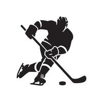 is hockey spelare silhuetter ikon logotyp illustration vektor