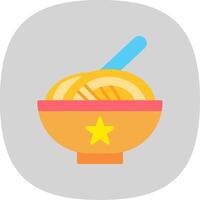spaghetti platt kurva ikon design vektor