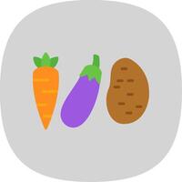 grönsaker platt kurva ikon design vektor