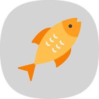 fisk platt kurva ikon design vektor