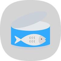 tonfisk platt kurva ikon design vektor