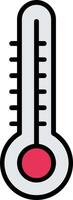 Thermometer Linie gefüllt Symbol vektor