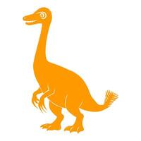 vibrerande orange therizinosaurus silhuett, betona de unik stor klo lemmar i en minimalistisk design. vektor