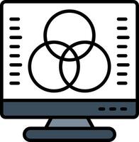 Desktop Computer Linie gefüllt Symbol vektor