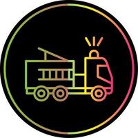 Feuer LKW Linie Gradient fällig Farbe Symbol Design vektor