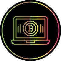 Bitcoin Bergbau Linie Gradient fällig Farbe Symbol Design vektor