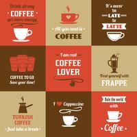 Kaffee-Mini-Poster-Set vektor
