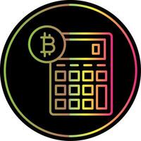 Bitcoin Taschenrechner Linie Gradient fällig Farbe Symbol Design vektor