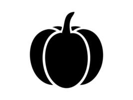 schwarz Kürbis Silhouette Illustration isoliert auf Weiß Oberfläche. Symbol, Logo, Zeichen, Piktogramm. Konzept von minimalistisch Halloween Dekor, saisonal Grafik Design, Landwirtschaft, Ernte vektor