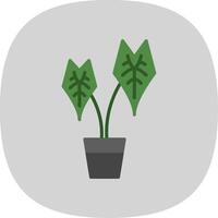 alocasia platt kurva ikon design vektor