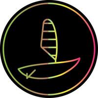 Windsurfen Linie Gradient fällig Farbe Symbol Design vektor