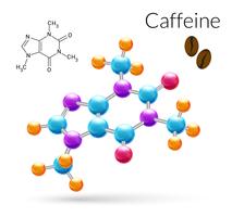 Koffeinmolekyl 3d vektor