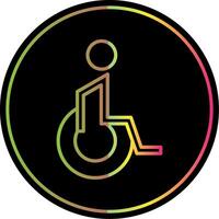 handikappade patient linje lutning på grund av Färg ikon design vektor