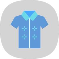hawaiian skjorta platt kurva ikon design vektor