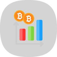 bitcoin Graf platt kurva ikon design vektor