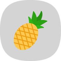 ananas platt kurva ikon design vektor