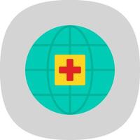 global medicinsk service platt kurva ikon design vektor