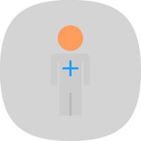 manlig patient platt kurva ikon design vektor