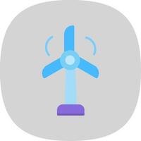 Wind Turbine eben Kurve Symbol Design vektor