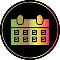 Kalender Glyphe fällig Farbe Symbol Design vektor