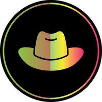 cowboy hatt glyf på grund av Färg ikon design vektor