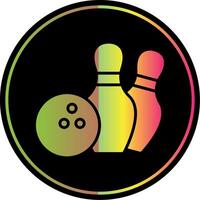 Bowling Glyphe fällig Farbe Symbol Design vektor