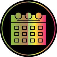 kalender glyf på grund av Färg ikon design vektor
