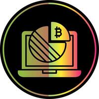 Bitcoin Graph Glyphe fällig Farbe Symbol Design vektor