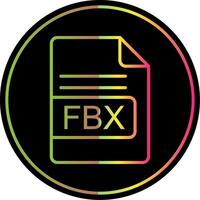 fbx Datei Format Linie Gradient fällig Farbe Symbol Design vektor