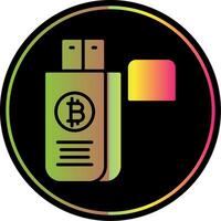 Bitcoin Fahrt Glyphe fällig Farbe Symbol Design vektor