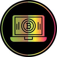 Bitcoin Bergbau Glyphe fällig Farbe Symbol Design vektor