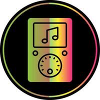 musik spelare glyf på grund av Färg ikon design vektor