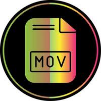 mov Datei Glyphe fällig Farbe Symbol Design vektor