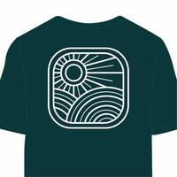 steigend Sonne Linie Kunst T-Shirt Design vektor