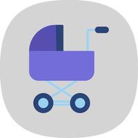 Baby Kinderwagen eben Kurve Symbol Design vektor