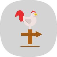 kyckling platt kurva ikon design vektor