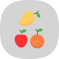 Früchte eben Kurve Symbol Design vektor