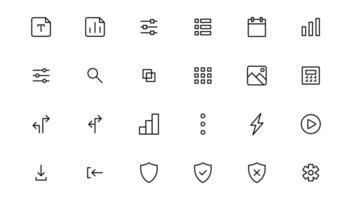 ui ux ikon uppsättning, webb och mobil användare gränssnitt ikon uppsättning collection.outline ikon. vektor