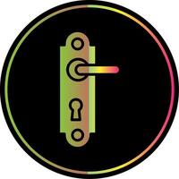 Tür Griff Glyphe fällig Farbe Symbol Design vektor