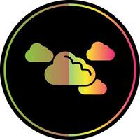 Wolken Glyphe fällig Farbe Symbol Design vektor