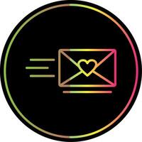 Liebe Brief Linie Gradient fällig Farbe Symbol Design vektor