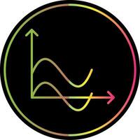 Vinka Diagram linje lutning på grund av Färg ikon design vektor