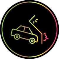 Auto Absturz Linie Gradient fällig Farbe Symbol Design vektor